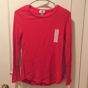 NWT Old Navy Ribbed Pink Tee